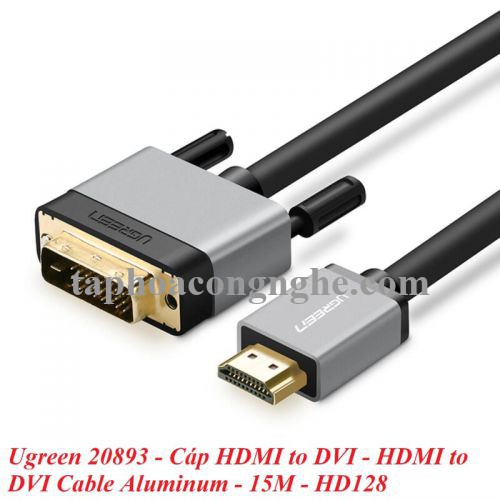 Ugreen 20893 15M màu Đen Cáp chuyển đổi HDMI sang DVI 24 + 1 thuần đồng cao cấp HD128 30020893
